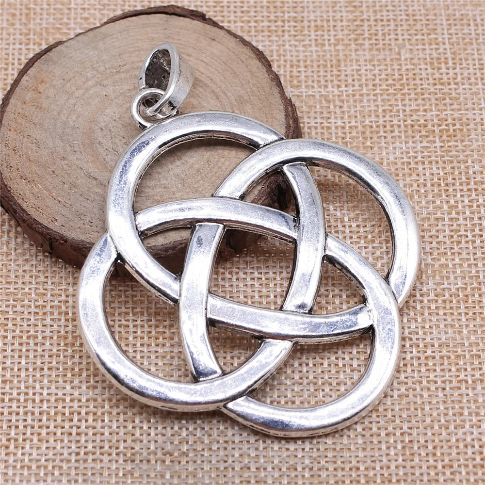 

WYSIWYG 1pcs Large Chinese Knot Charms Pendants For Necklace Jewelry Making Findings 73x66mm