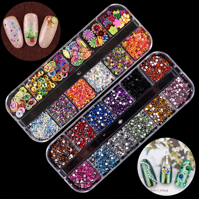 

3D Nail Art Decorations Metal Frame Nail Rivets Shiny Manicure Accessories Nails Rhinestones Stone Crystals Accessories