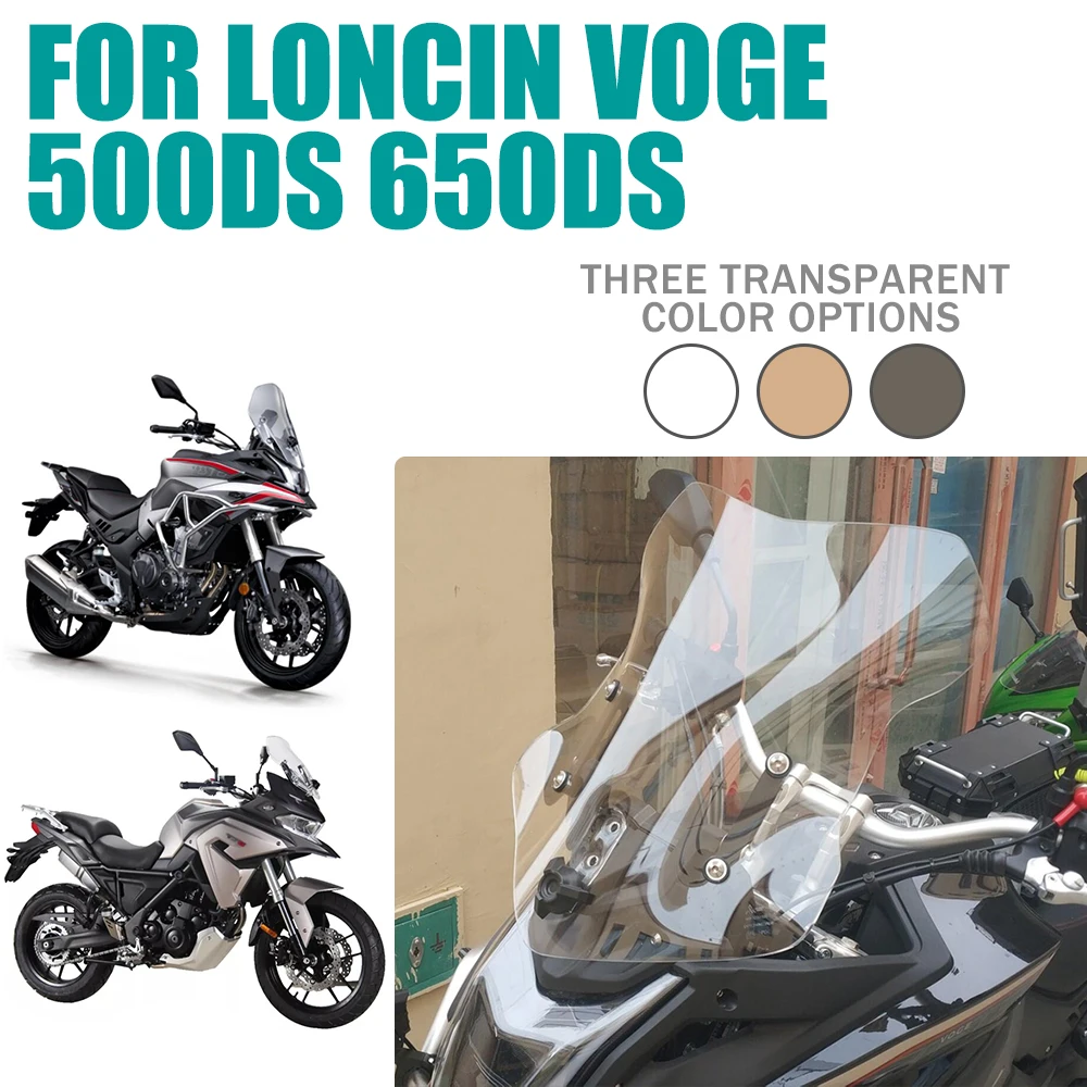 Motorcycle Windshield Extension Windscreen Wind Screen Deflector Wind Shield For Loncin VOGE 500DS 500 DS 650 650DS Accessories
