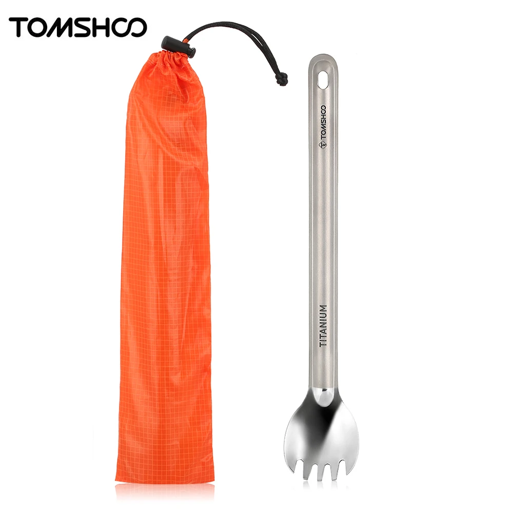 Вилка TOMSHOO титановая ложка с длинной ручкой вилка матовой отделкой столовые