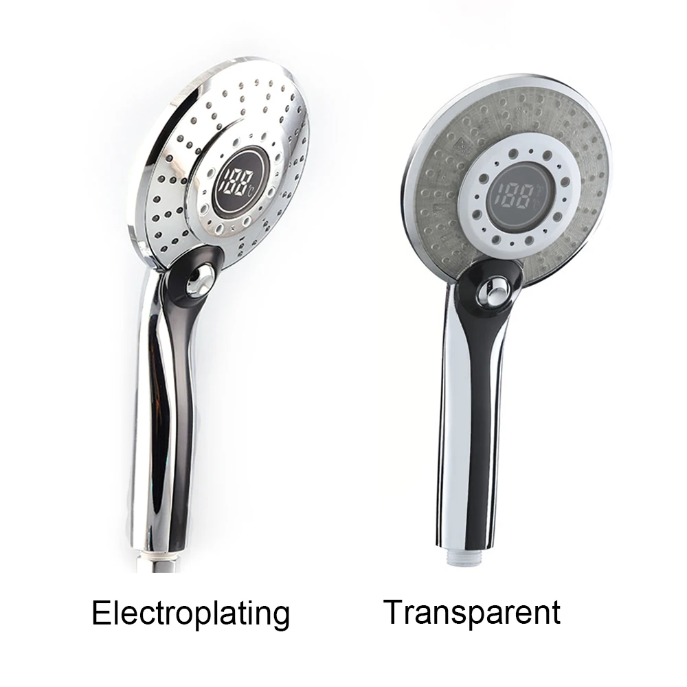 

LED Shower Head with 3-Color Changing LED Temperature Display, High Pressure Handheld Glow Light Showerhead For Home Bathroom