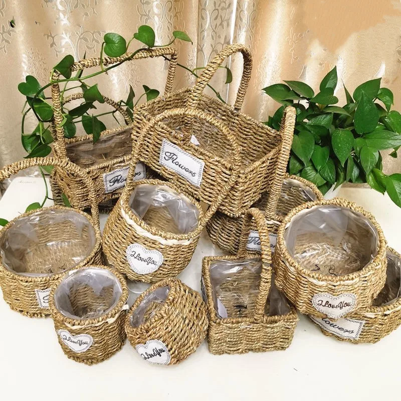 

Плетеная корзина для живота, для хранения растений, корзина для белья, корзина для пикника и продуктов