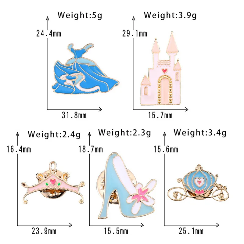 брошь значки женская одежда для женщин Эмалированный набор сказка Золушка синее