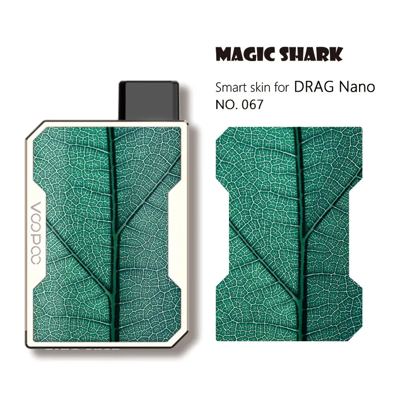 

Magic Shark Skull 1968 Motorcycle Army Leaf Cell Fashion PVC E Cigarette Case Sticker Skin Film for Voopoo Drag Nano