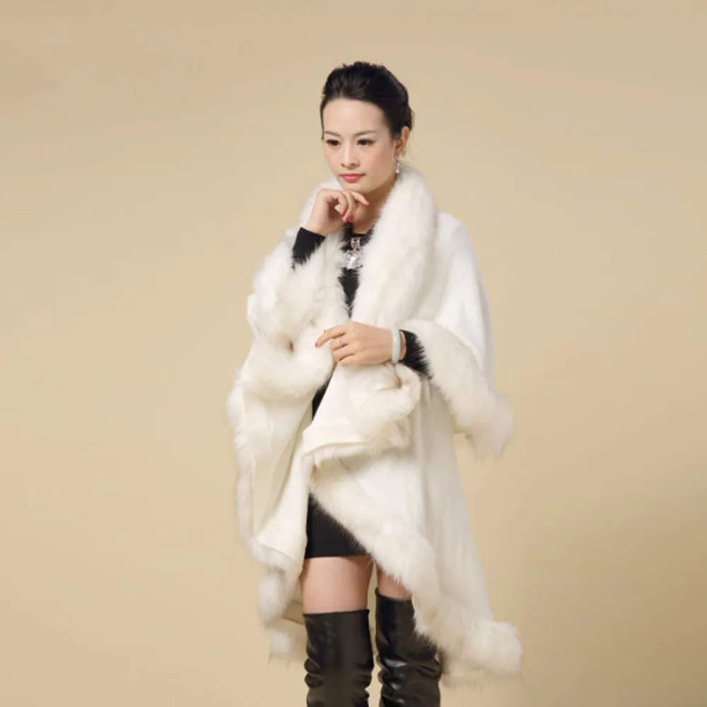 Женская Шуба из искусственного меха кожаная с лисьим меховым воротником и