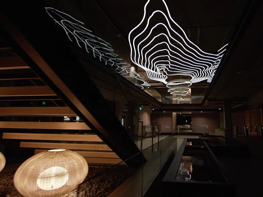 Деревянные цветные горные диапазоны Контурные линии дизайн большие подвесные