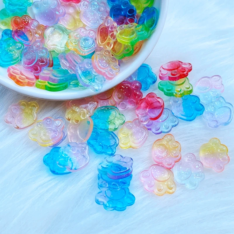 

20Pcs New Cute 12*15mm Resin Mini Bear Paw Flat back Cabochons Scrapbooking DIY Jewelry Craft Decoration Accessories Q47