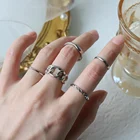 7 шт.компл. модный панк минималистичный миди круглый твист кольцо в богемном стиле для женщин винтажные металлические бриллианты ювелирные изделия