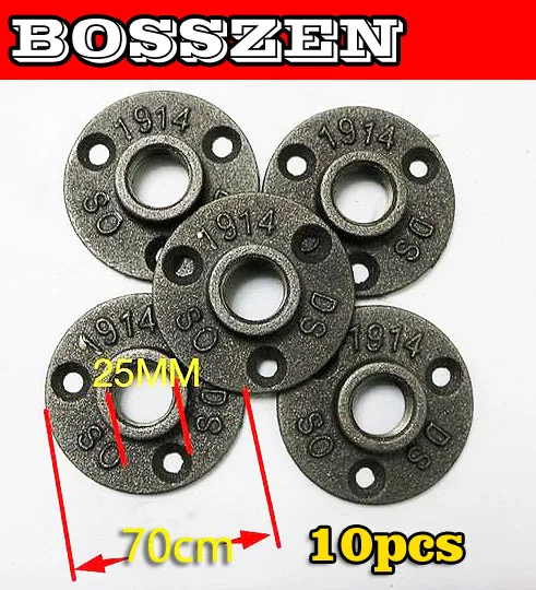

10PCS (-DN20-3/4''Pipe ) Cast Iron Industrial Pipes Flange Wall Base LOFT Furniture Decor Table Feet Base