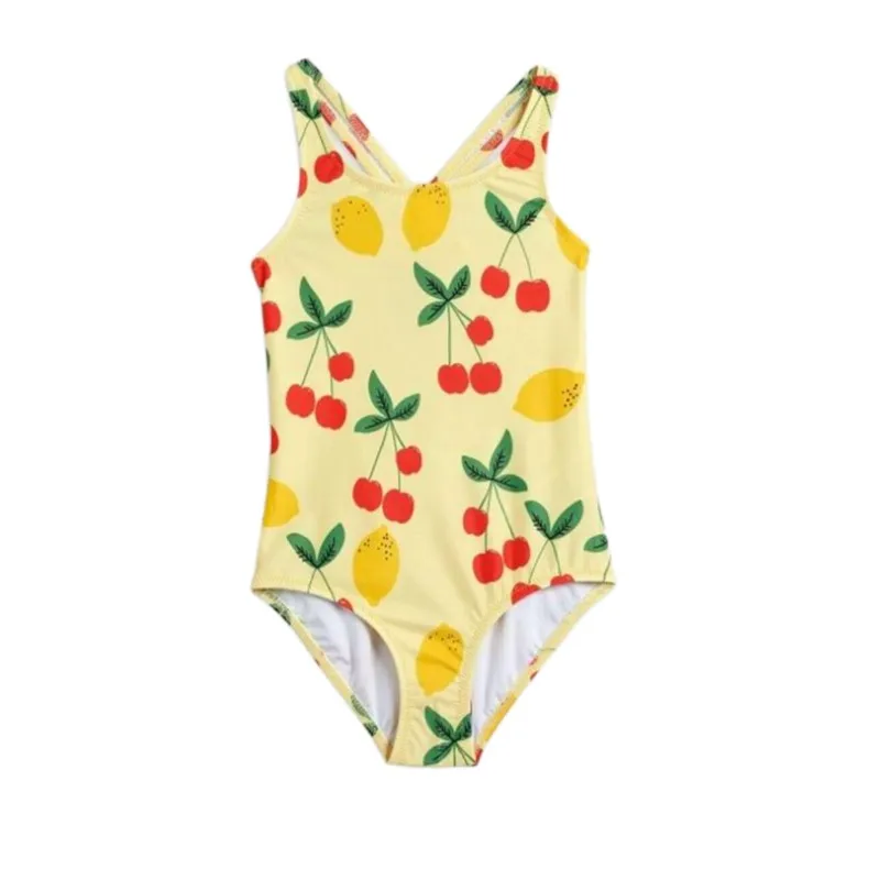 

Baby Girls Beautiful Swimming Wear Lovely Cherry printing Swimsuits Child Fashion Swimwear E10033