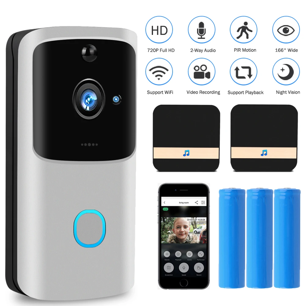 Дверной видеодомофон с Wi Fi 720P HD беспроводная IP камера для умного дома охранная