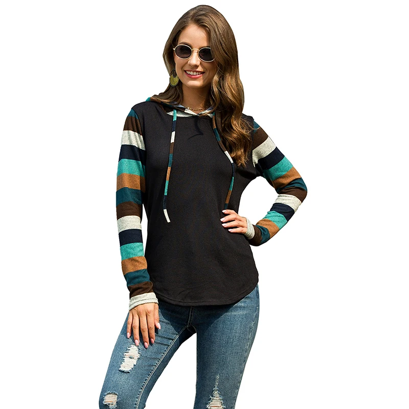 Женские футболки с капюшоном CINESSD разноцветные повседневные свободные топы в