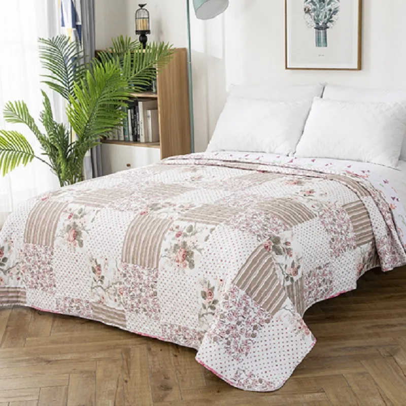 

Flower Bedding Summer Quilted Bedspread Quilt Throws Blanket Plaids Coverlet (NO Pillowcase) Bed Cover Quilting Home Textiles