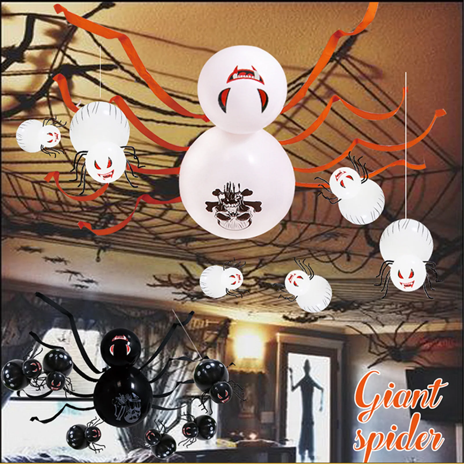 Фото Новинка набор воздушных шаров в виде паука на Хэллоуин латексные воздушные шары