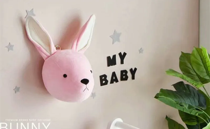 rabbit INS скандинавский Слон Лось Единорог ребенок ручной работы детская подушка для детской кроватки Детская кроватка с амортизатором младенческой спальни Декор фотографии реквизит - Цвет: rabbit
