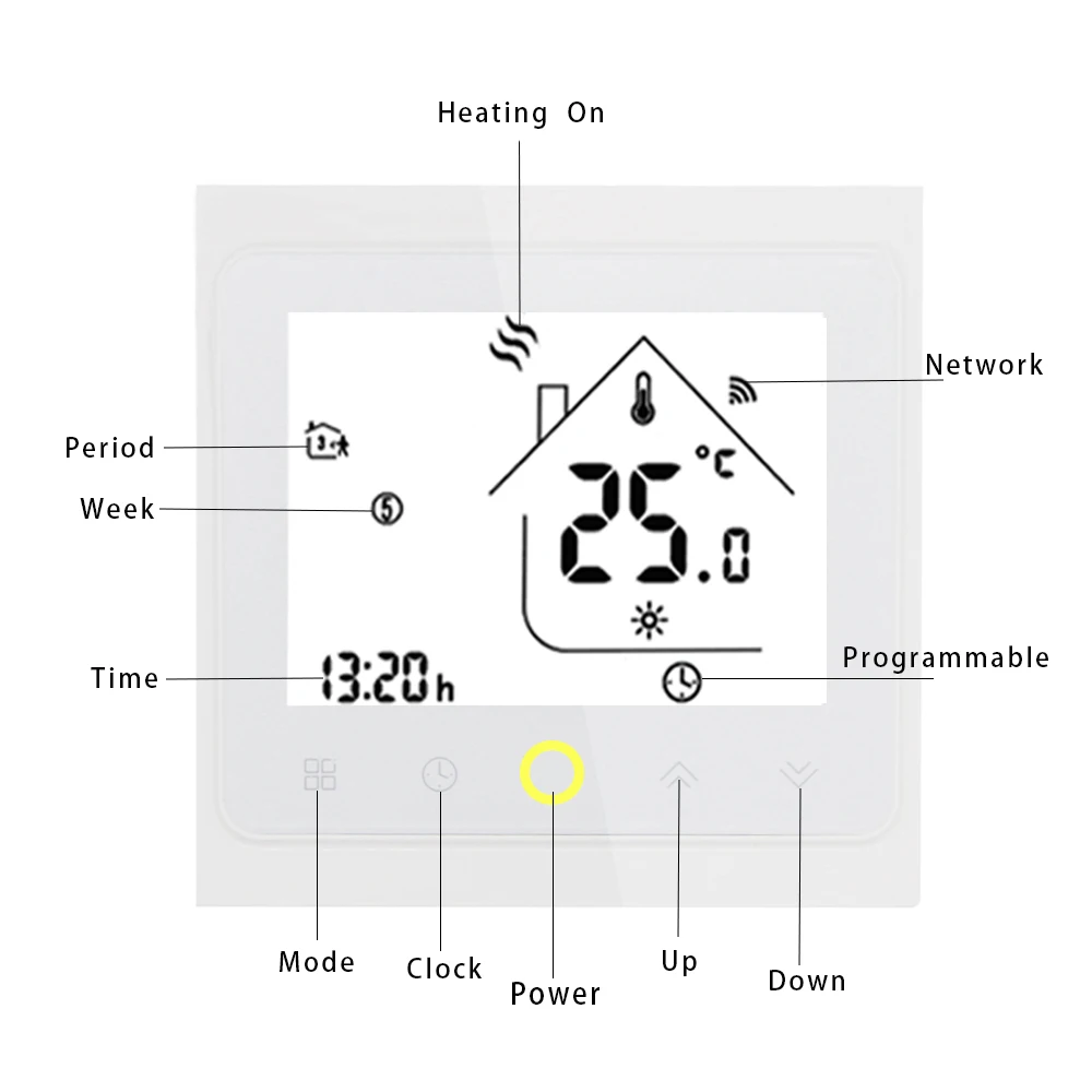 Термостат Alexa Wifi термостат с ЖК-сенсорным экраном умный голосовой для нагрева