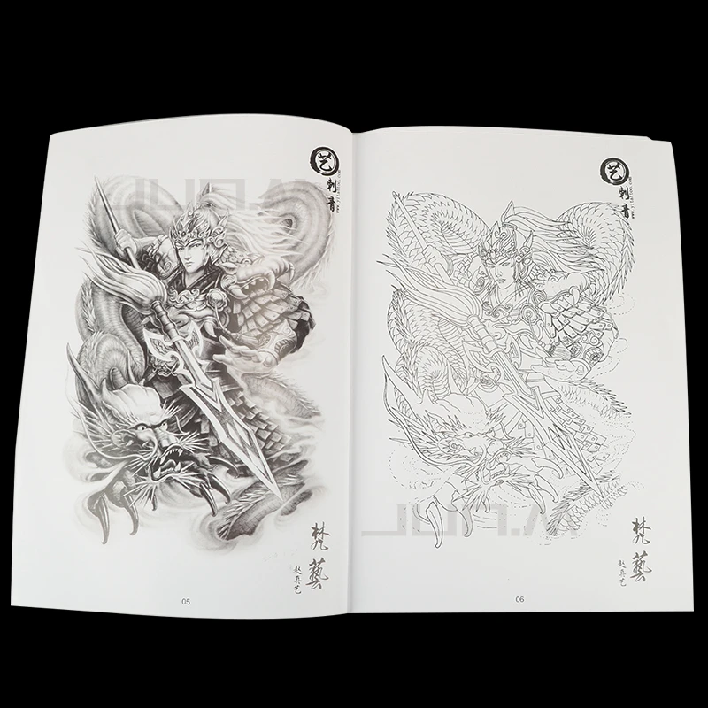 

Tattoo Book Buddha Statue Lion Fish Mythical Character Sketch Image Realistic Tattoo Art A4 tattoo supplies and accessories