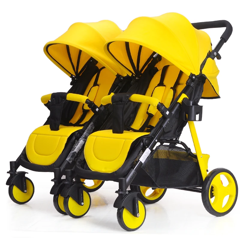 

Baby Cart Can Be Divided Double Twins Baby Stroller 2 In 1 Umbrella Multiple Stroller Can Sit Flat Lying Baby Stroller0-3Y