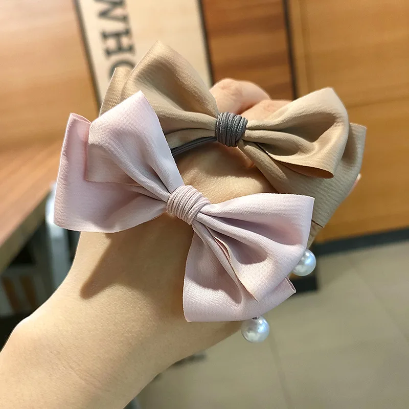 Женская шнуровка для волос в клетку с бантом и жемчугом