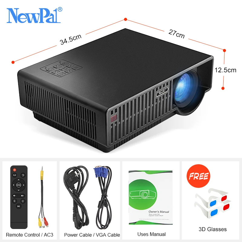 Newpal проектор GP100 LED Проекторы домашнего кинотеатра в 3500 лм Full HD 1080P Android 6 01 WIFI Bluetooth