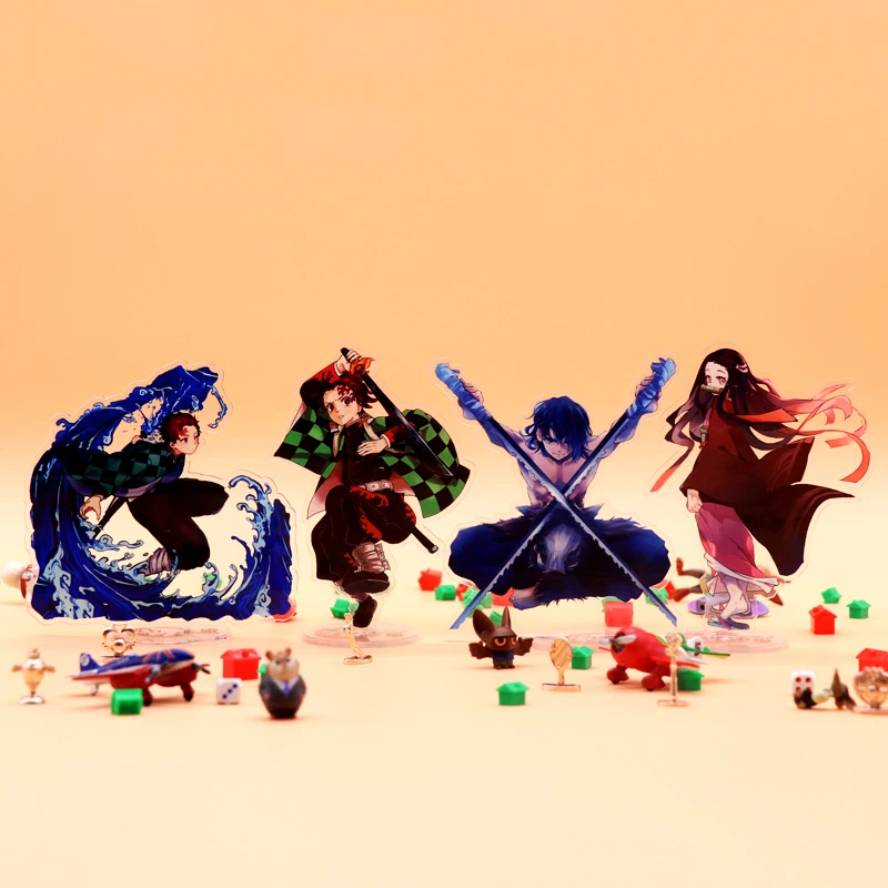 

Demon Slayer Kimetsu no Yaiba figure toy anime Kamado Nezuko Tanjirou Zenitsu Inosuke Kanawo acrylic doll 15cm model for gift