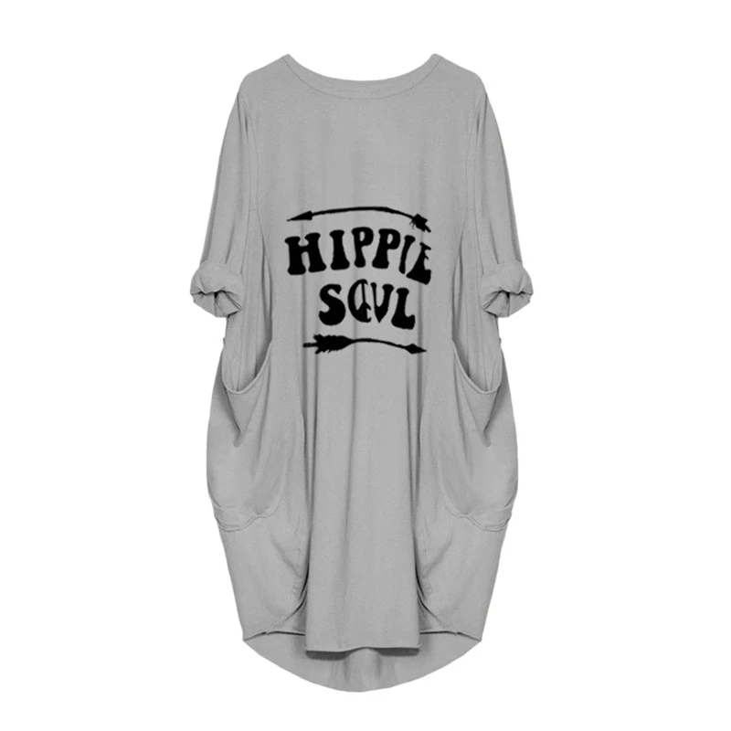 Новинка женские свободные топы футболки с рисунком в стиле хиппи платья круглым