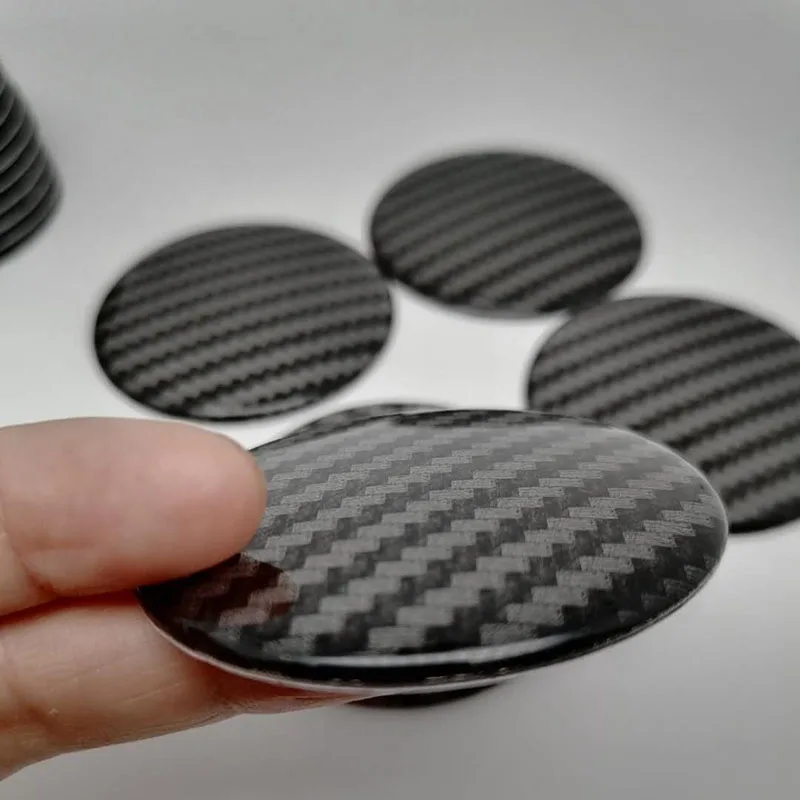 

4pcs 56mm Car Wheel Center Cap Sticker Emblem Carbon Fiber Design Wheels Hub Caps Stickers