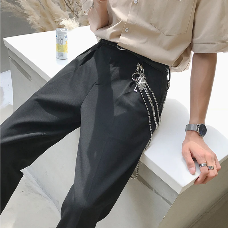 Мужские костюмные брюки 2019 в Корейском стиле мужские Модные трендовые шаровары