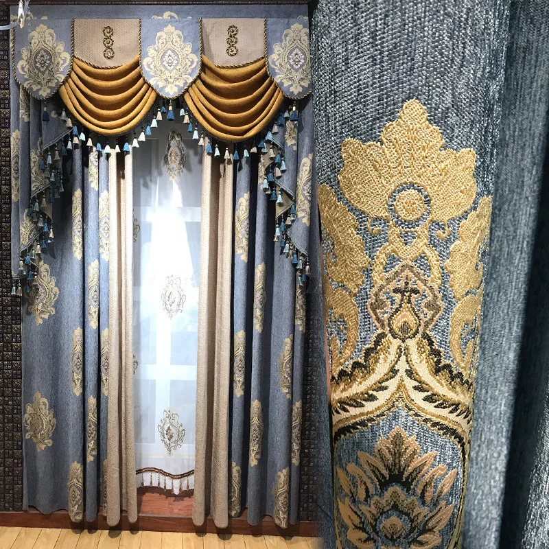 

European Embroidery Curtains for Living Dining Room Fabric Spot Curtains for Bedroom Shade Curtains Tulle balcony cloth