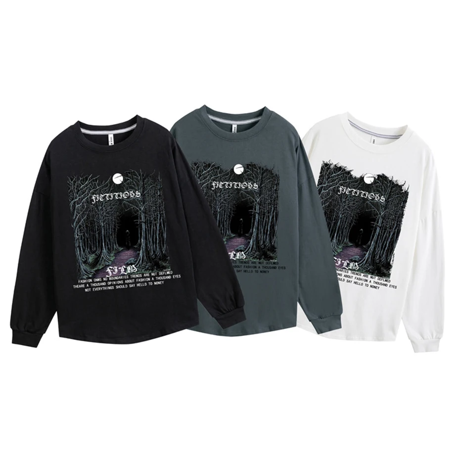 Футболка мужская оверсайз в стиле хип-хоп модная тенниска готическом хлопковая