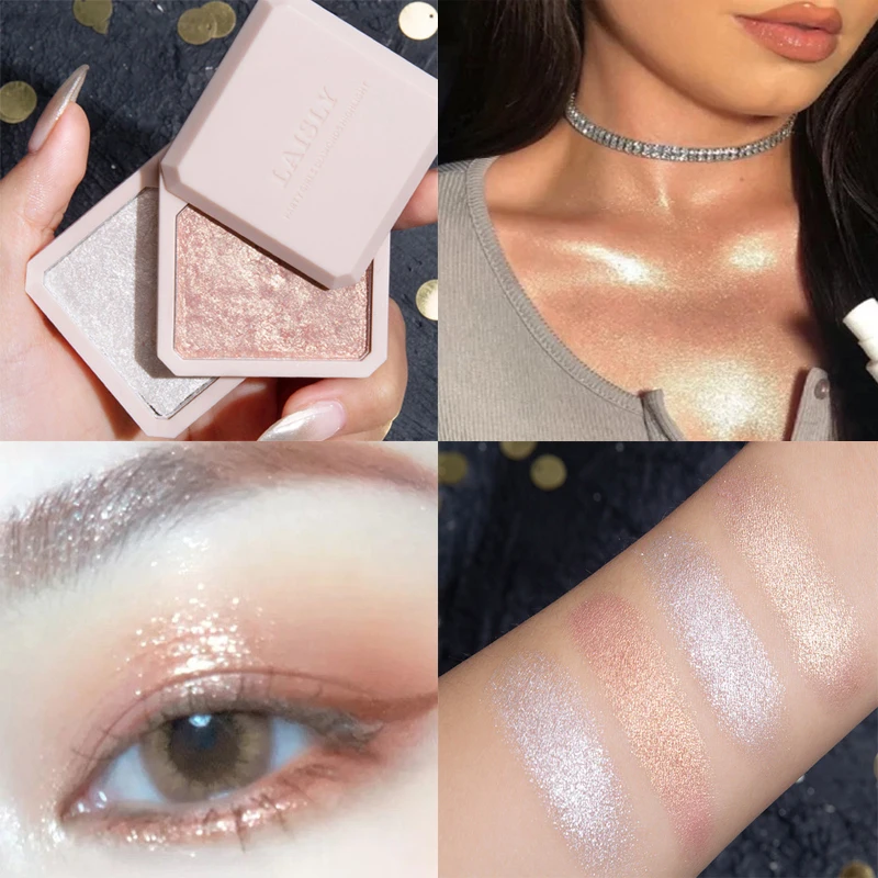

Double-layer Mashed Potatoes Highlighter Palette Face Eyeshadow Body Diamond High Gloss Shimmer Powder Brighten Makeup Tools