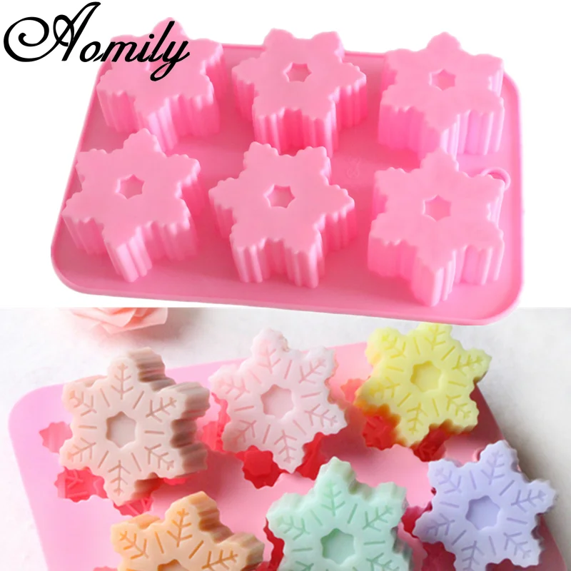 Aomily Снежинка помадка формы для торта инструменты украшения Желе Пудинг Шоколад