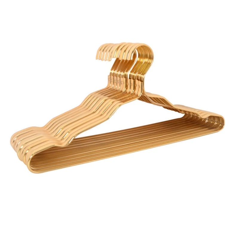 

10Pcs Clothes Rack Anti-Slip Metal Hangers Home Wardrobe Space Saver-ABUX