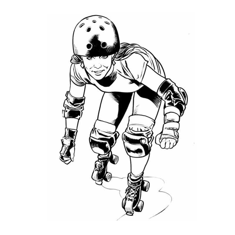 Наклейка на роликовых коньках Лонгборд Спортивная наклейка детская комната