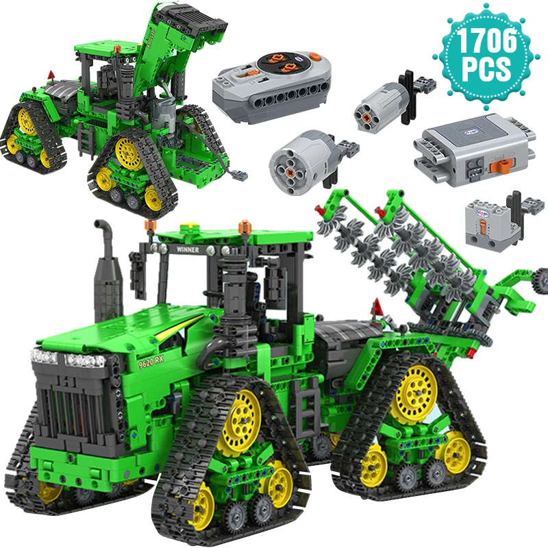 

High-Tech MOC Creator Electric Car Building Blocks Agricultural Vehicles Model Bricks Assembly Toys Holiday Gift For Children