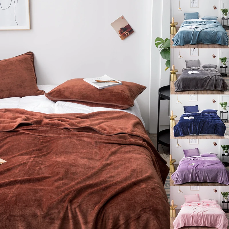 Одеяло для кровати Lanke плотное Коралловое Флисовое одеяло однотонное покрывало