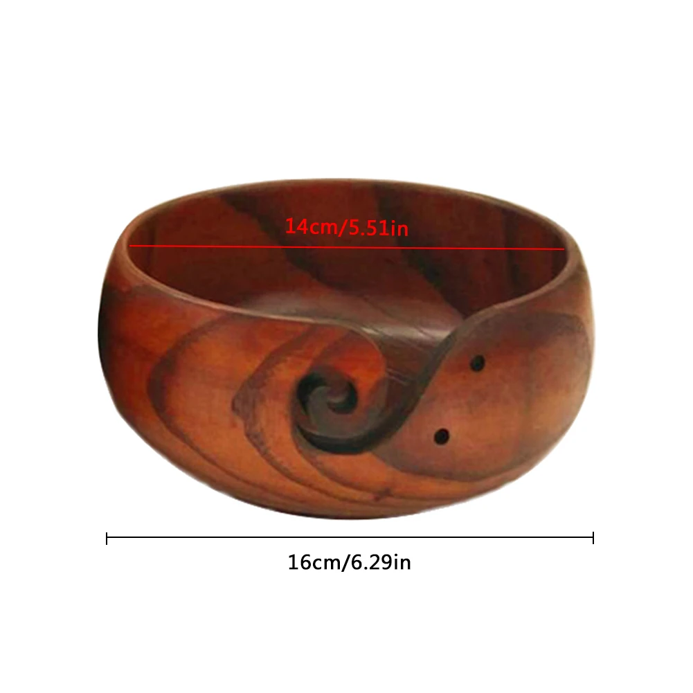 Большая Акция экологически чистая деревянная чаша для хранения пряжи органайзер