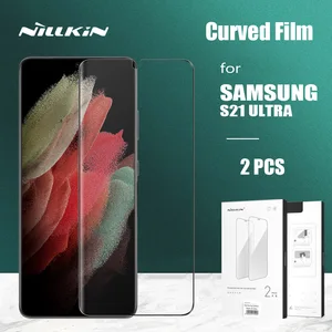 nillkin for samsung galaxy s21 ultra 2pcs impact resistant curved film full cover screen protector for samsung galaxy s21 ultra free global shipping