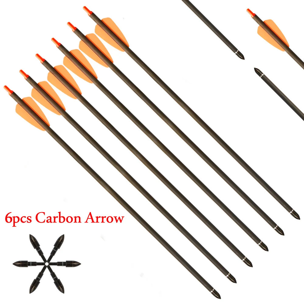 

6/12/24 Hunting Arrows High Intensity Arrows Pure Carbon Archery Outdoor Arrows 15 Inch Orange Feather Arrows