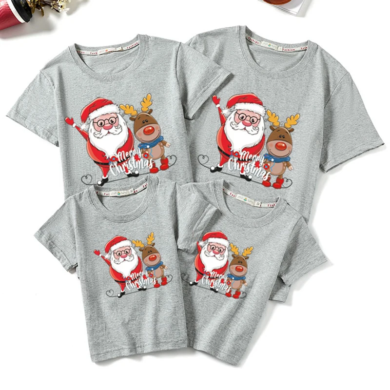 Рождественская семейная футболка Семейные комплекты женская мужская Детская