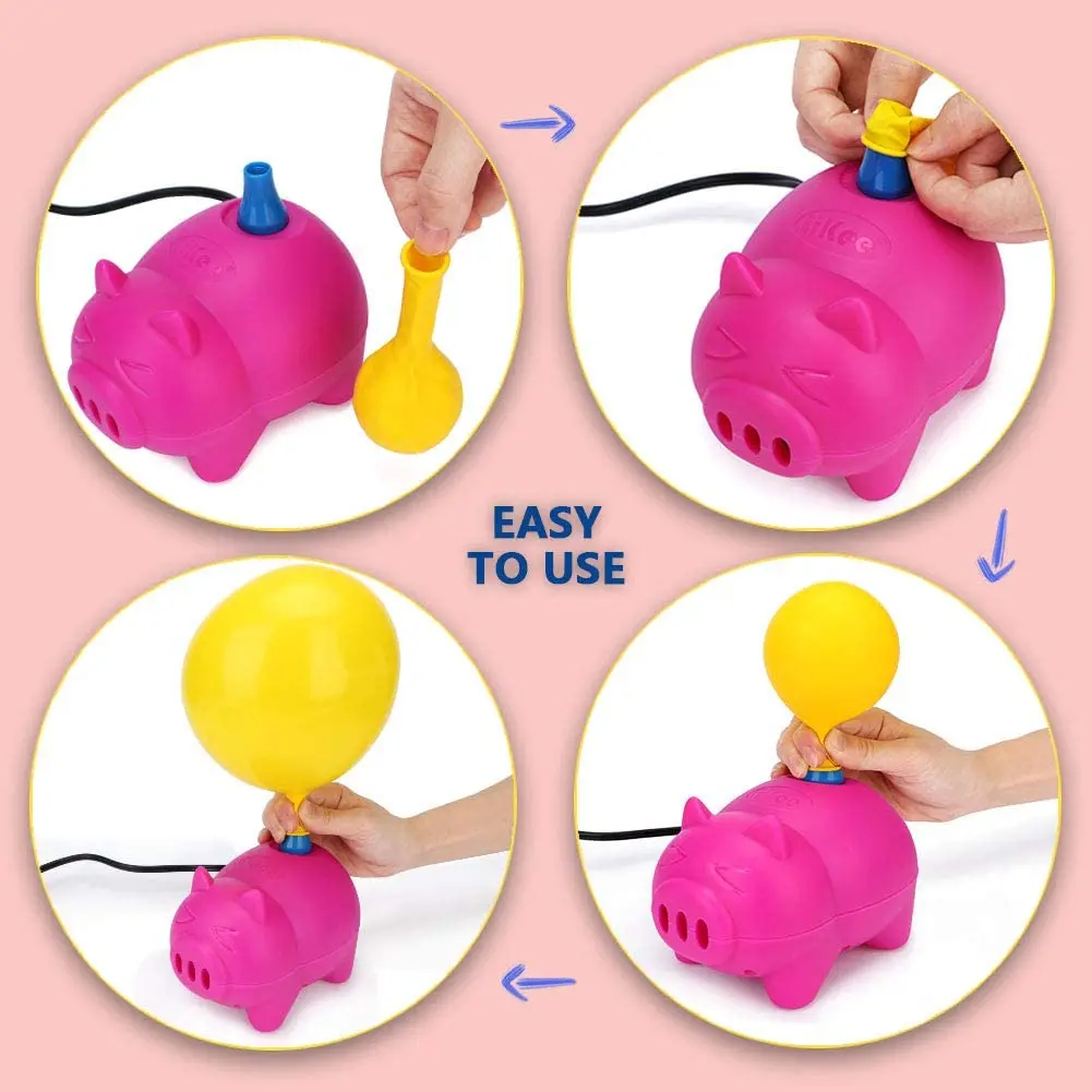 

Mini Pig Electric Balloon Air Pump Portable Air Blower Balloons Inflator Pump Fast Portable Inflatable Tool Decoration Party