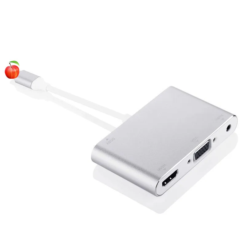 

IPhone to hdmi+vga converter to lightning to vga to iPhone to HD iphone headphones