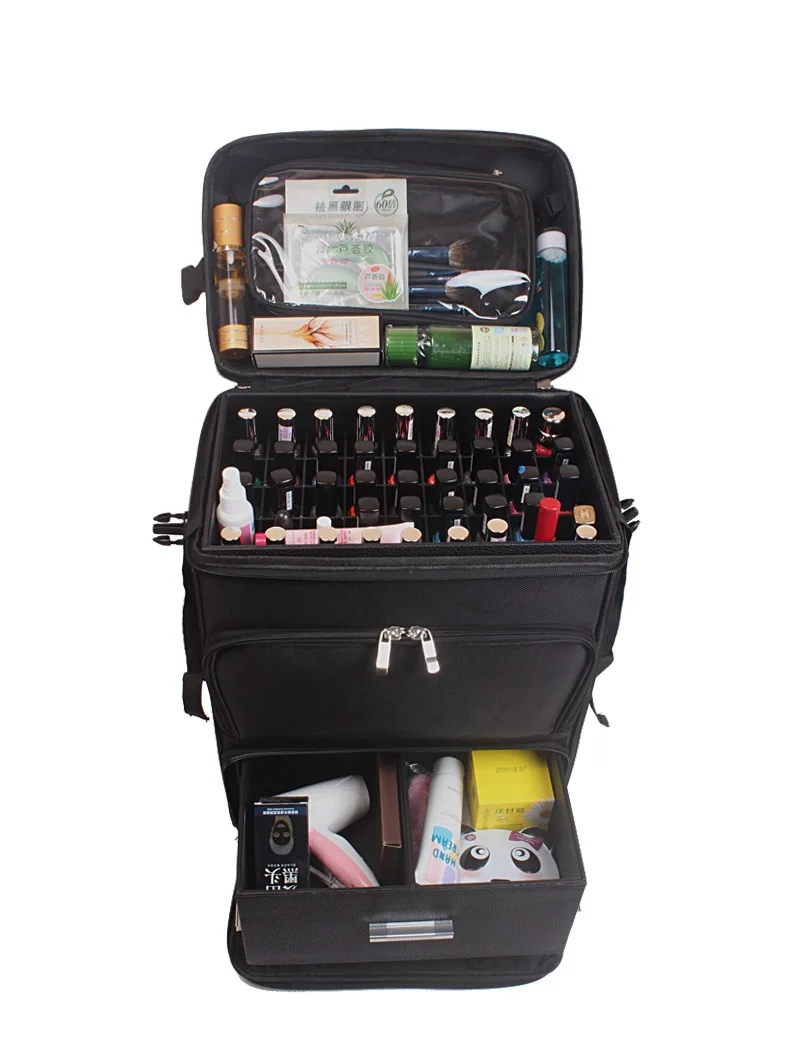 

Trolley Cosmetic case Rolling Luggage bag on wheels, ladies Nails Makeup Toolbox,Beauty Tattoo Salons Trolley Suitcase