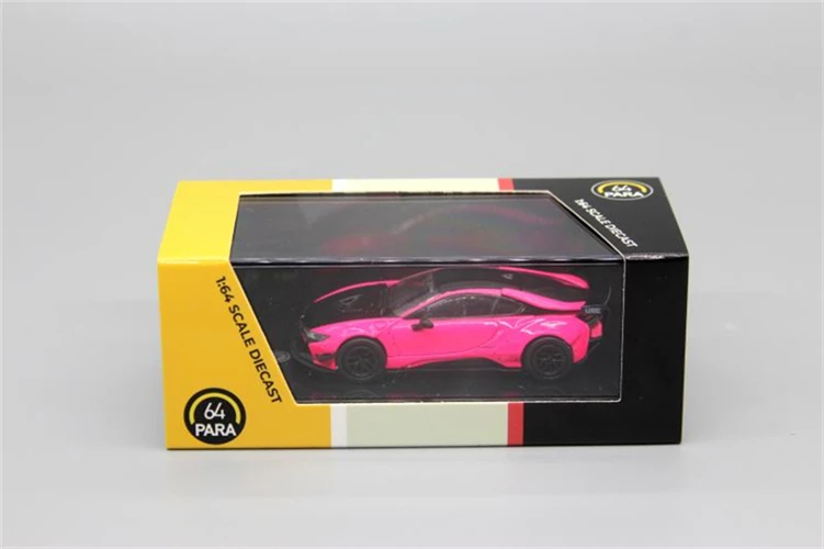 Пара 1:64 LBWK LB работает x YZone i8 ярко-розовый с черной капотом литая модель автомобиля