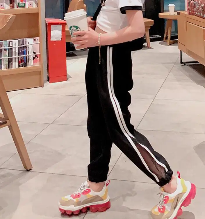 Baby Girls Sweaterpants Ultra-thin Hip-hop Pants for Girl Children Sport Kids Trousers Clothing 6 8 10 12 Year | Мать и ребенок
