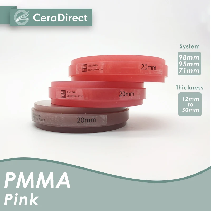 Ceradirect Pink PMMA Block Zirkon Zahn (95mm)-12mm-30mm——for Dental Lab CAD/CAM