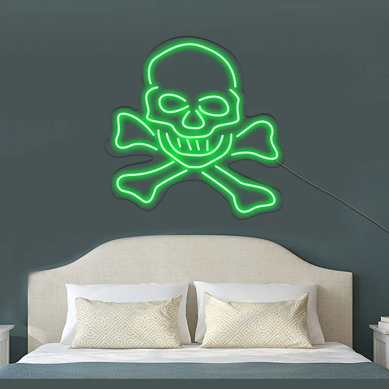 

Skull Customize Neon Sign Light Cute Aesthetic Room Lamps for Wall Decor Home Bedroom Bar Wedding Party Design Lights
