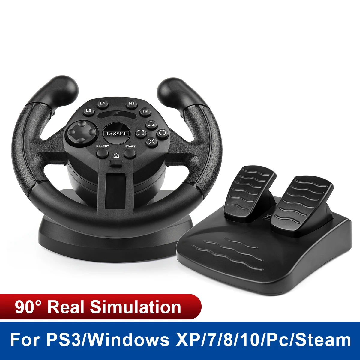 

Gaming Steering Wheel Pedal Vibration 180° Rotation For PS3 PS2 PC Simulator STEAM Game Controller Racing Steering Wheel Control