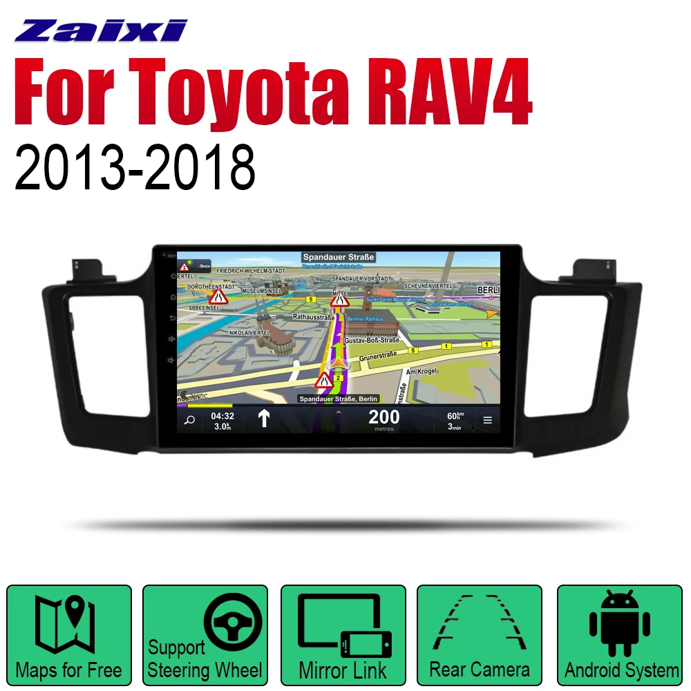 

ZaiXi Auto Radio 2 Din Android Car Player For Toyota RAV4 2013~2018 GPS Navigation BT Wifi Map Multimedia system Stereo