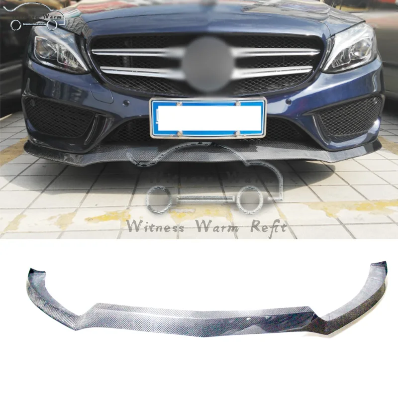 Углеродное волокно передний бампер для губ разветвители Mercedes-Benz C Class W205 C180 C200